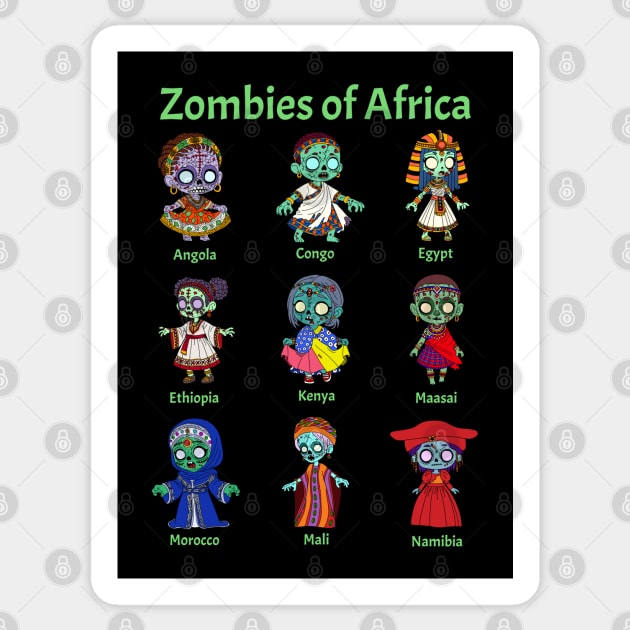 Zombies of Africa Sticker by H. R. Sinclair